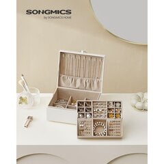 Шкатулка для украшений Songmics, 24 x 20,5 x 11 см, белая цена и информация | Детали интерьера | 220.lv