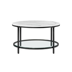 Dīvāna galds ar marmora virsmu Vasagle, 80 x 45,5 cm, melns/balts цена и информация | Журнальные столики | 220.lv