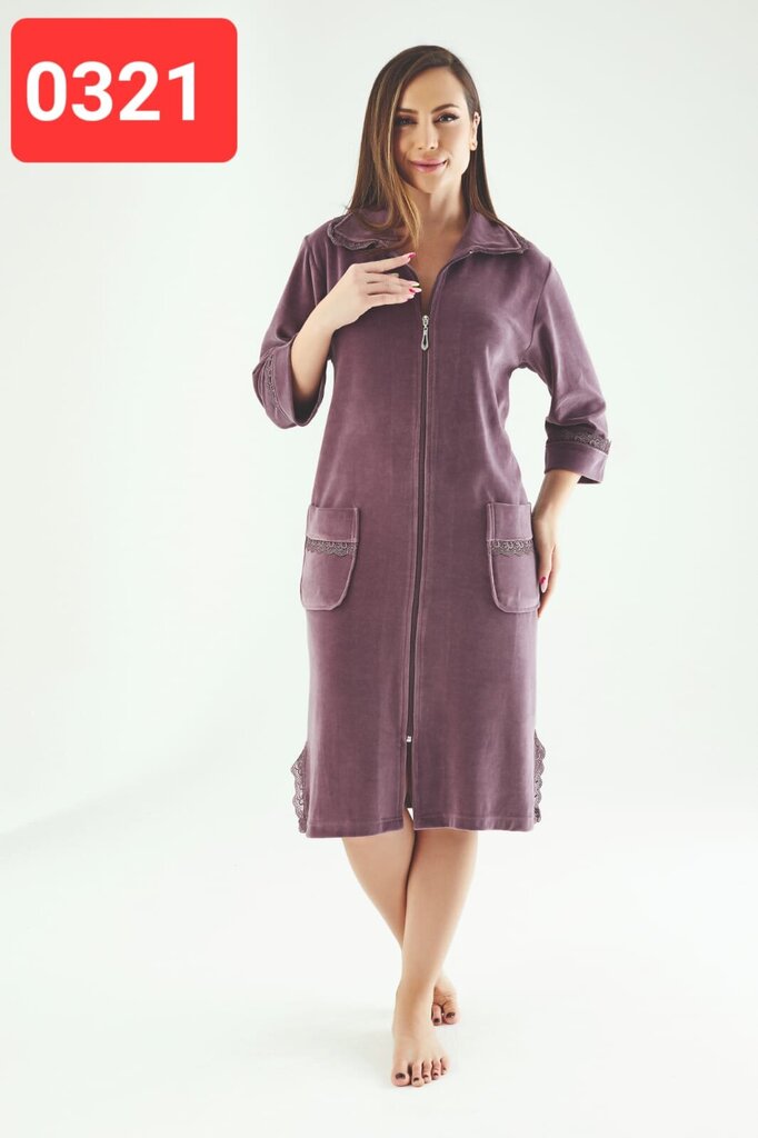 Sieviešu halāts PH-0321, violets cena un informācija | Sieviešu halāti | 220.lv