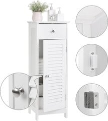 Узкий шкаф для ванной комнаты с глухими дверцами VASAGLE BBC43WT цена и информация | Шкафчики для ванной | 220.lv