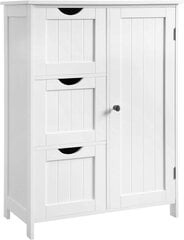 Шкаф с 3 большими ящиками Vasagle BBC49WT цена и информация | Шкафчики для ванной | 220.lv