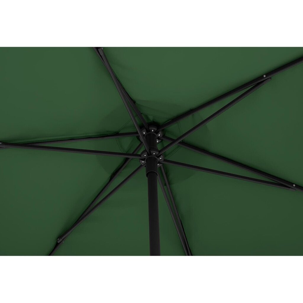 Apaļš terases lietussargs, 270 cm, zaļš cena un informācija | Saulessargi, markīzes un statīvi | 220.lv