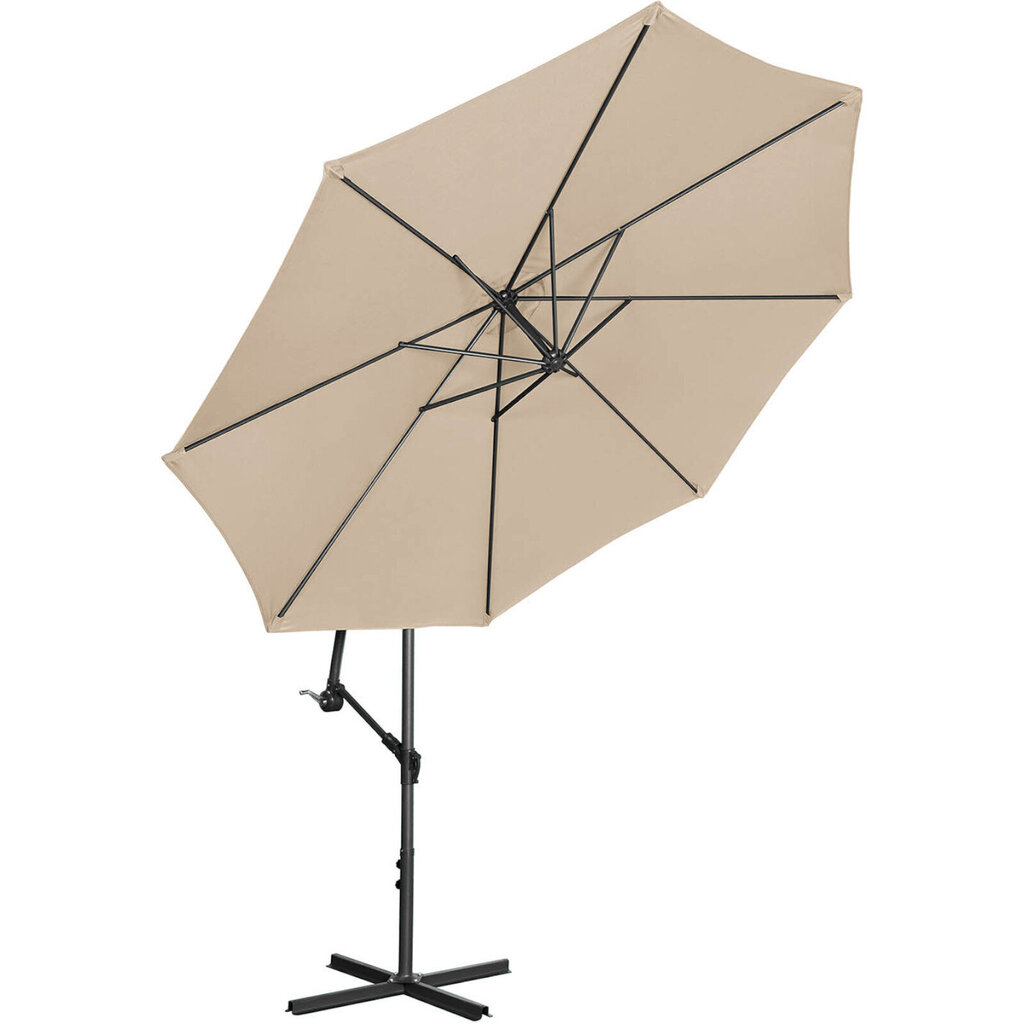Dārza lietussargs, 300 cm, bēšs cena un informācija | Saulessargi, markīzes un statīvi | 220.lv