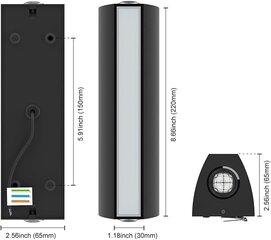 Moderns LED sienas gaismeklis Shinbeam, 8W, 960LM, melns цена и информация | Настенные светильники | 220.lv