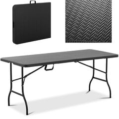 Dārza saliekamais galds, 183x75x74 cm, melns цена и информация | Столы для сада | 220.lv