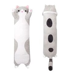 Плюшевая игрушка-подушка Кот, серый, 50 см цена и информация | Мягкие игрушки | 220.lv