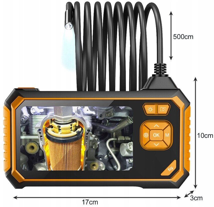 Inspektora kamera ar 4,3 collu LED ekrānu, 5 metru endoskopu. цена и информация | Smart ierīces un piederumi | 220.lv