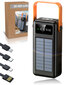 Saules enerģijas banka ar vadiem un lukturīti, microUSB, USB-C, Lightning, USB 30000 mAh цена и информация | Lādētāji-akumulatori (Power bank) | 220.lv