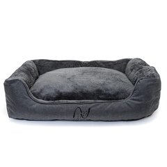 Happilax suņu gulta, plīša, noņemams pārvalks, pelēks cena un informācija | Suņu gultas, spilveni, būdas | 220.lv