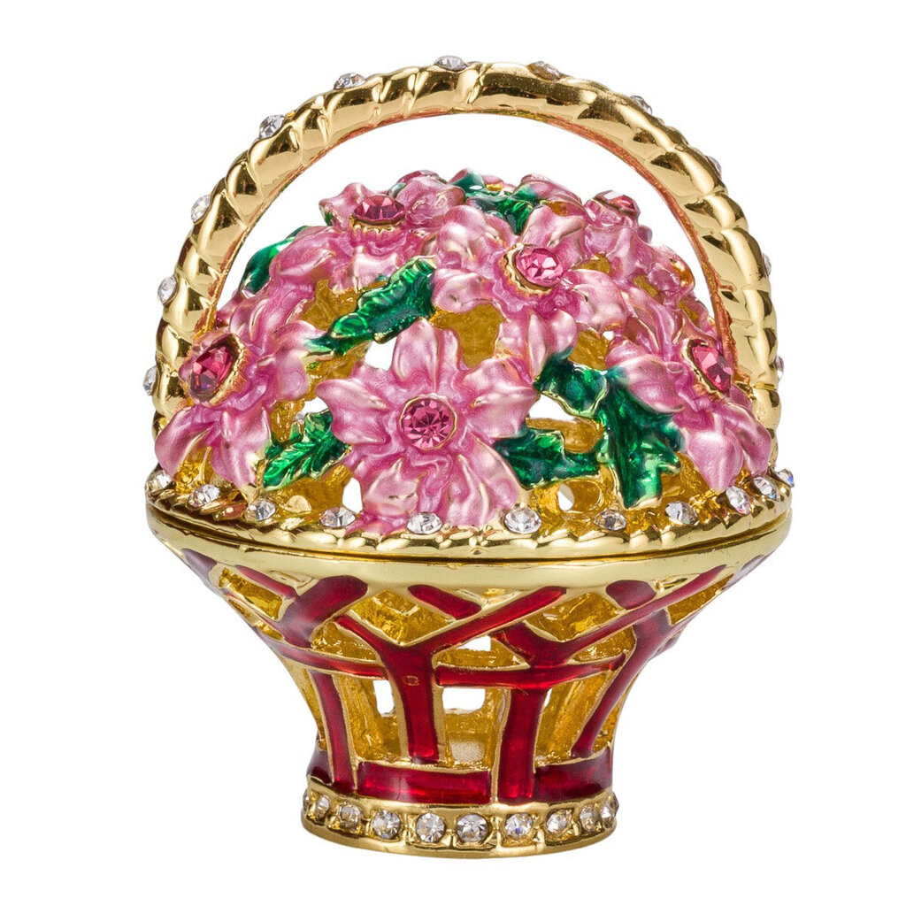 Muzikāla Faberžē stila ola, dārglietu kastīte ar ziedu grozu cena un informācija | Citas oriģinālas dāvanas | 220.lv