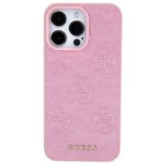 Guess GUHCP15LP4EPMP iPhone 15 Pro 6.1" różowy|pink hardcase Leather 4G Stamped цена и информация | Чехлы для телефонов | 220.lv