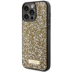 Guess GUHCP15LPFGSBSD iPhone 15 Pro 6.1" żółty|yellow hardcase Rhinestone Metal Logo цена и информация | Чехлы для телефонов | 220.lv