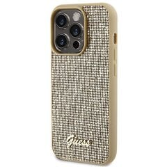 Guess GUHCP15LPMSDGSD iPhone 15 Pro 6.1" złoty|gold hardcase Disco Metal Script цена и информация | Чехлы для телефонов | 220.lv