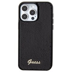 Guess GUHCP15LPSFDGSK iPhone 15 Pro 6.1" czarny|black hardcase Sequin Script Metal цена и информация | Чехлы для телефонов | 220.lv