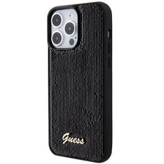 Guess GUHCP15LPSFDGSK iPhone 15 Pro 6.1" czarny|black hardcase Sequin Script Metal цена и информация | Чехлы для телефонов | 220.lv