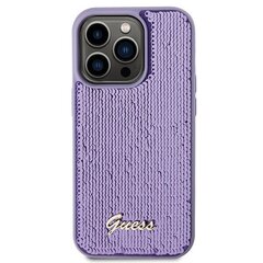 Guess GUHCP15LPSFDGSU iPhone 15 Pro 6.1" fioletowy|purple hardcase Sequin Script Metal цена и информация | Чехлы для телефонов | 220.lv