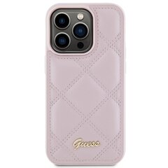 Guess GUHCP15LPSQSQSP iPhone 15 Pro 6.1" różowy|pink hardcase Quilted Metal Logo цена и информация | Чехлы для телефонов | 220.lv