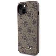 Guess GUHCP15SG4GFBR iPhone 15 6.1" brązowy|brown hard case 4G Metal Gold Logo цена и информация | Чехлы для телефонов | 220.lv