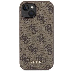 Guess GUHCP15SG4GFBR iPhone 15 6.1" brązowy|brown hard case 4G Metal Gold Logo цена и информация | Чехлы для телефонов | 220.lv