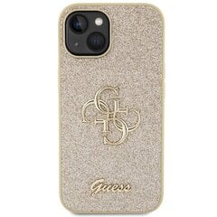 Guess GUHCP15SHG4SGD iPhone 15 6.1" złoty|gold hardcase Glitter Script Big 4G цена и информация | Чехлы для телефонов | 220.lv