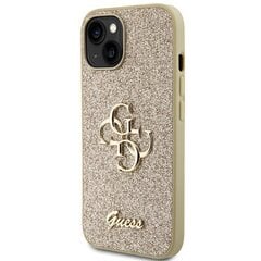 Guess GUHCP15SHG4SGD iPhone 15 6.1" złoty|gold hardcase Glitter Script Big 4G цена и информация | Чехлы для телефонов | 220.lv