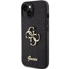 Guess GUHCP15SHG4SGK iPhone 15 6.1" czarny|black hardcase Glitter Script Big 4G цена и информация | Чехлы для телефонов | 220.lv