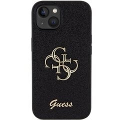 Guess GUHCP15SHG4SGK iPhone 15 6.1" czarny|black hardcase Glitter Script Big 4G цена и информация | Чехлы для телефонов | 220.lv