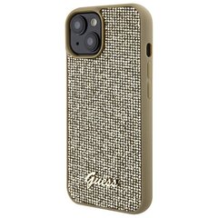 Guess GUHCP15SPMSDGSD iPhone 15 6.1" złoty|gold hardcase Disco Metal Script цена и информация | Чехлы для телефонов | 220.lv