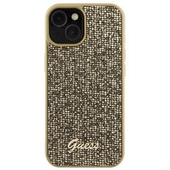 Guess GUHCP15SPMSDGSD iPhone 15 6.1" złoty|gold hardcase Disco Metal Script цена и информация | Чехлы для телефонов | 220.lv