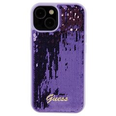 Guess GUHCP15SPSFDGSU iPhone 15 6.1" fioletowy|purple hardcase Sequin Script Metal цена и информация | Чехлы для телефонов | 220.lv