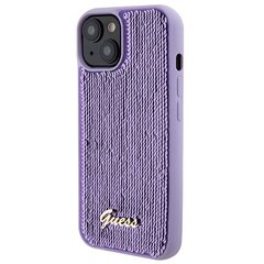 Guess GUHCP15SPSFDGSU iPhone 15 6.1" fioletowy|purple hardcase Sequin Script Metal цена и информация | Чехлы для телефонов | 220.lv