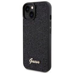 Guess GUHCP15SPMSDGSK iPhone 15 6.1" czarny|black hardcase Disco Metal Script цена и информация | Чехлы для телефонов | 220.lv