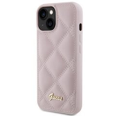 Guess GUHCP15SPSQSQSP iPhone 15 6.1" różowy|pink hardcase Quilted Metal Logo цена и информация | Чехлы для телефонов | 220.lv