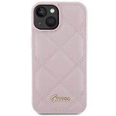 Guess GUHCP15SPSQSQSP iPhone 15 6.1" różowy|pink hardcase Quilted Metal Logo цена и информация | Чехлы для телефонов | 220.lv