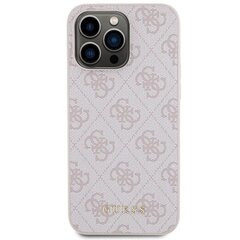 Guess GUHCP15XG4GFPI iPhone 15 Pro Max 6.7" różowy|pink hard case 4G Metal Gold Logo цена и информация | Чехлы для телефонов | 220.lv