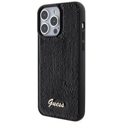 Guess GUHCP15XPSFDGSK iPhone 15 Pro Max 6.7" czarny|black hardcase Sequin Script Metal цена и информация | Чехлы для телефонов | 220.lv