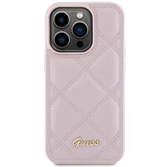 Guess GUHCP15XPSQSQSP iPhone 15 Pro Max 6.7" różowy|pink hardcase Quilted Metal Logo цена и информация | Чехлы для телефонов | 220.lv