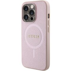 Guess GUHMP15LPSAHMCP iPhone 15 Pro 6.1" różowy|pink hardcase Saffiano MagSafe цена и информация | Чехлы для телефонов | 220.lv