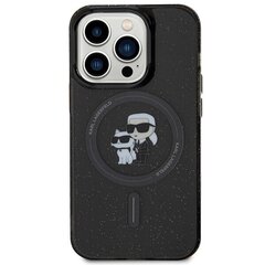 Karl Lagerfeld KLHMP15LHGKCNOK iPhone 15 Pro 6.1" czarny|black hardcase Karl&Choupette Glitter MagSafe цена и информация | Чехлы для телефонов | 220.lv