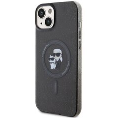 Karl Lagerfeld KLHMP15SHGKCNOK iPhone 15 6.1" czarny|black hardcase Karl&Choupette Glitter MagSafe цена и информация | Чехлы для телефонов | 220.lv