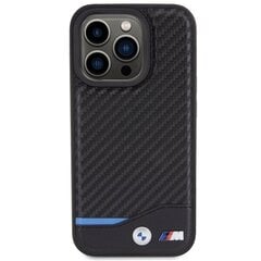 BMW BMHCP15L22NBCK iPhone 15 Pro 6.1" czarny|black Leather Carbon цена и информация | Чехлы для телефонов | 220.lv