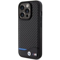 BMW BMHCP15L22NBCK iPhone 15 Pro 6.1" czarny|black Leather Carbon цена и информация | Чехлы для телефонов | 220.lv