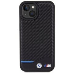 BMW BMHCP15S22NBCK iPhone 15 6.1" czarny|black Leather Carbon цена и информация | Чехлы для телефонов | 220.lv