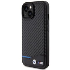 BMW BMHCP15S22NBCK iPhone 15 6.1" czarny|black Leather Carbon цена и информация | Чехлы для телефонов | 220.lv