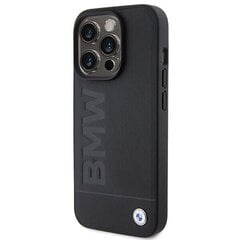 BMW BMHMP15LSLLBK iPhone 15 Pro 6.1" czarny|black MagSafe Leather Hot Stamp цена и информация | Чехлы для телефонов | 220.lv