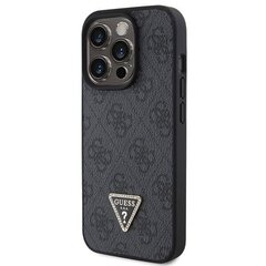 Guess GUHCP15LP4TDPK iPhone 15 Pro 6.1" czarny|black hardcase Leather 4G Diamond Triangle цена и информация | Чехлы для телефонов | 220.lv