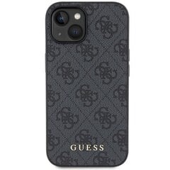 Guess GUHCP15SG4GFGR iPhone 15 6.1" szary|grey hard case 4G Metal Gold Logo цена и информация | Чехлы для телефонов | 220.lv