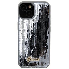 Guess GUHCP15SPSFDGSS iPhone 15 6.1" srebrny|silver hardcase Sequin Script Metal цена и информация | Чехлы для телефонов | 220.lv