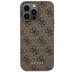 Guess GUHCP15XG4GFBR iPhone 15 Pro Max 6.7" brązowy|brown hard case 4G Metal Gold Logo цена и информация | Чехлы для телефонов | 220.lv