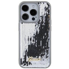 Guess GUHCP15XPSFDGSS iPhone 15 Pro Max 6.7" srebrny|silver hardcase Sequin Script Metal цена и информация | Чехлы для телефонов | 220.lv